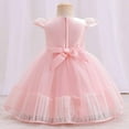 thumbnail image 4 of Jalioing Puffy Dress for 0-3 Years Infant Baby Girl Lace Bow Mesh Dresses Summer Cute Layered Skirt (0-6 Months, Pink), 4 of 9