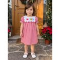 thumbnail image 4 of RUINIXCW Toddler Baby Girl Christmas Dress Little Baby Girls Red Gingham Plaid Dress Puff Short Sleeve Scalloped Doll Collar A-line Dress, 4 of 9