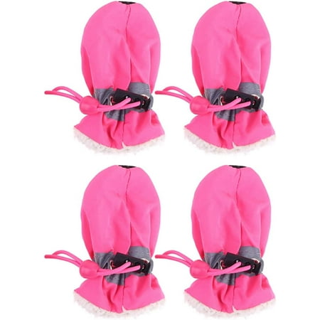 4pcs Dog Shoes One Set Pet Non-Slip Shoe Cover Adorable Rain Shoes Creative Soft Sole Footwear for Pet Dog Puppy (Pink Size 6)