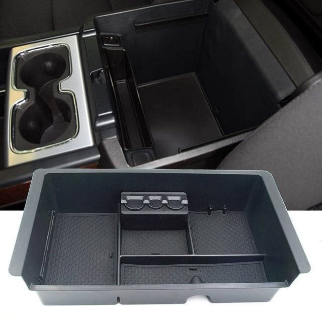 Center Console Organizer Insert ABS Black Materials Tray, Armrest Secondary Storage Box for GMC
