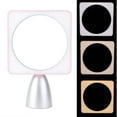 thumbnail image 1 of Lighted Makeup Mirror, 3 Colour Temperature Adjustable Dimmable LED Desktop Vanity Mirror with 360 Rotation 12 Adjustable Brightness Portable Tabletop Mirror for Travel Home, 1 of 7