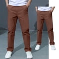 thumbnail image 4 of Kids Boys Uniform Pants Fit Stretch Pants With Pockets Straight Pants Boys Brown Uniform Pants Back To School Clothes Kids Boys Clothes Size 8-9 Years, 4 of 5