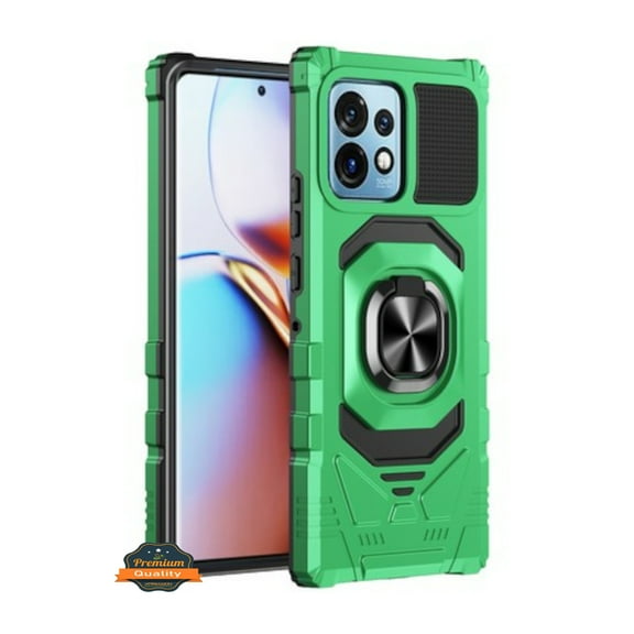 For Revvl 7 5G (T-Mobile) Hybrid Magnetic Car Mount Ring Kickstand Stand Holder Protective TPU Shockproof [Military Grade] Phone Case Cover by Xpression - Green