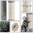 thumbnail image 7 of Alden Design 69.5" Cat Tree with Condo and Scratching Post Tower, Light Gray, 7 of 7