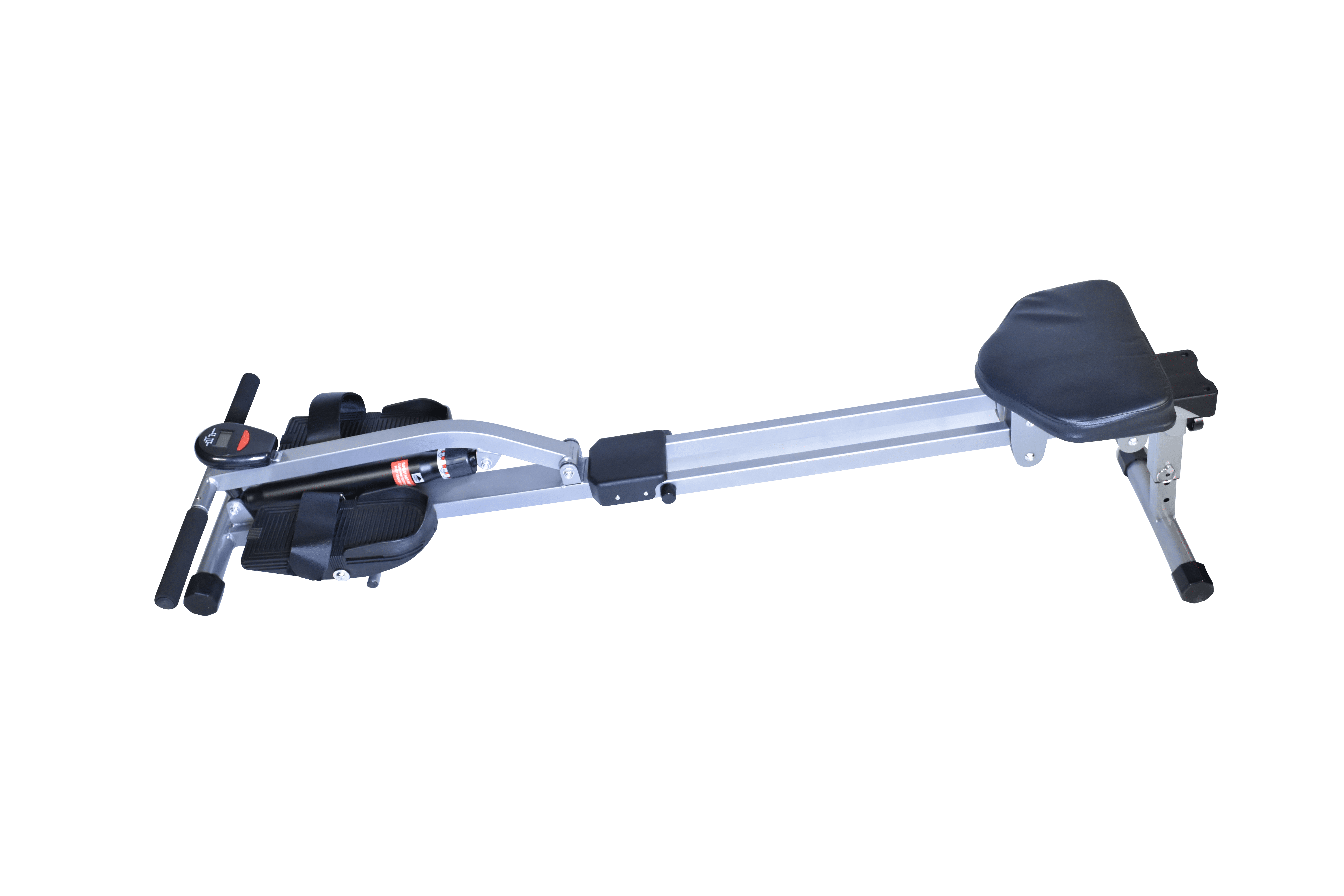 Iron Bar Fitness Rowing Machine Rower Exercise Foldable Edition, for Home Cardio Workouts with 12 Adjustable Resistance Hydraulic System, Includes Digital Monitor and Comfortable Seat Cushion
