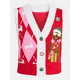 thumbnail image 5 of No Boundaries V-Neck Button Front Christmas Vest, Women’s, 5 of 5