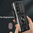 thumbnail image 5 of Compatible for Samsung Galaxy Z Fold 5 Hybrid Case with Camera Lens Slide Cover | Rotatable Ring Holder Kickstand | Impact-Resistant Car Mount Magnetic | Detachable Card Slot Protective Shell, Black, 5 of 11