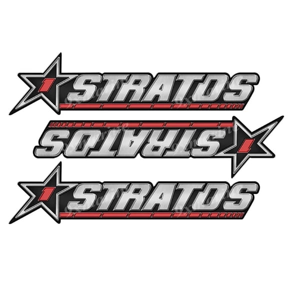 3 Big Stratos Boat Stickers Designer Replica of original