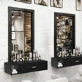 thumbnail image 2 of DreamCurship Wall Mount Salon Station for Hair Stylist, Salon Station with 3 Hair Dryer Holder, Barber Station for Beauty Spa Barbershop, Black, 2 of 7