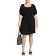 thumbnail image 4 of Terra & Sky Women's Plus Size Puff Sleeve Dress with Tie Back, 4 of 6