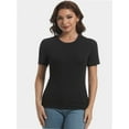 thumbnail image 6 of Womens Scoop Neck T Shirts Basic Ribbed Tees Fitted Tshirt Plain Short Sleeve Tops Casual, 6 of 6