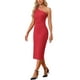 thumbnail image 4 of INSPIRE CHIC Vestido Midi Formal Ajustado de Una Sola Manga Sin Mangas para Mujeres XL Rojo, 4 of 5