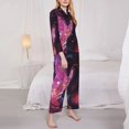 thumbnail image 3 of Balery Neon Futuristic Dragon Conjunto de Pijama con Estampado para Mujer, Conjunto de Dos Piezas con Manga Larga, Ropa de Dormir Suave con Bolsillos, Pijamas Cómodos-Large, 3 of 7