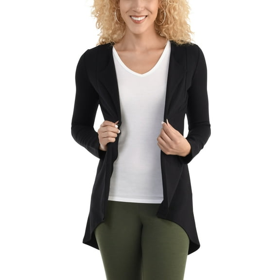 Seek No Further by Fruit of the Loom Womens Open Front Long Sleeve Cardigan Ponte Stretch Sweater