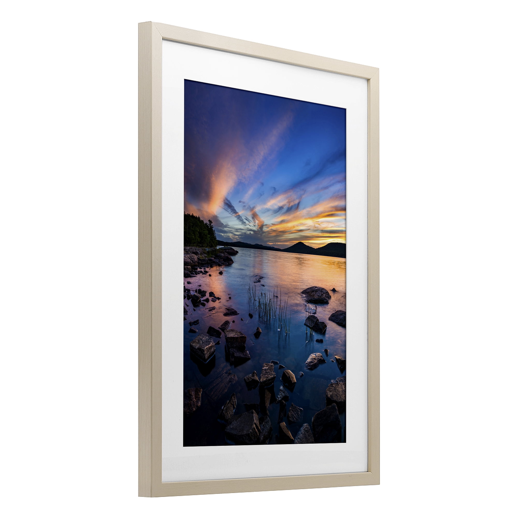 Stupell Industries Sunrise on Piseco Lake Birch Framed Print Under Glass, design by Jonathan Zaharek