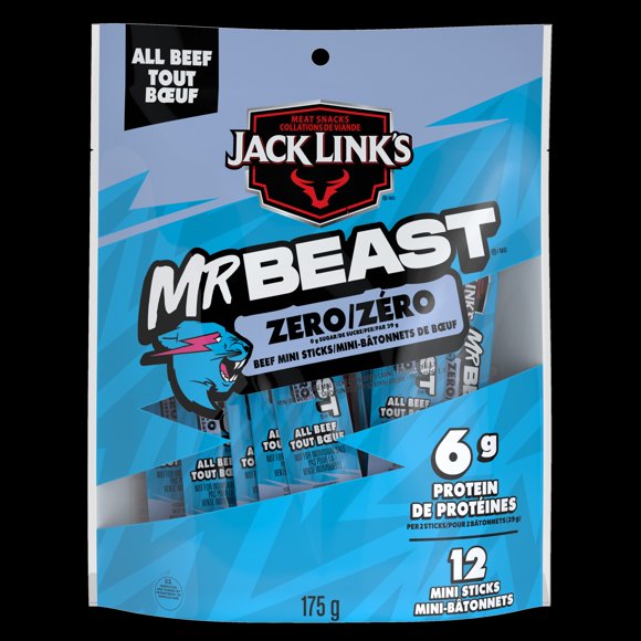 Jack Link's Mini Bâtonnets de Bœuf Sans Sucre 175G