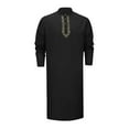 thumbnail image 3 of zfhfof Mens Kaftan Thobe Button Down Casual Henley Shirts Long Sleeve Robe Cotton Linen Muslim Gown Shirt, 3 of 6