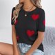 thumbnail image 4 of Blusas de Encaje de Manga Corta con Capucha de Cuello Redondo, 95% Poliéster 5% Spandex Camiseta Superior, 4 of 8