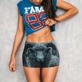 thumbnail image 3 of Balery Moody Ram Portrait Pantalones cortos de entrenamiento estampados para mujer, sin costuras, ajustados, para gimnasio, yoga, correr, deportes, ejercicio activo, fitness.-X-Large, 3 of 8