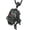B-Metal Color: Black, variant on Mens Steel Viking Pirate Skull Pendant Necklace with Cubic Zirconia and Wheat Chain