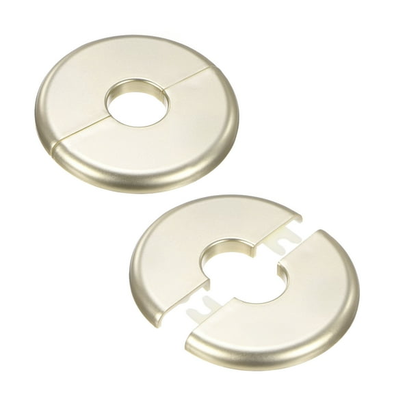 2-Pack Wall Split Flange, for 0.8 Inch/20mm OD Pipe ABS Escutcheon Plate Round Plumbing Cover Plates [Gold Tone]