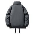 thumbnail image 3 of hopeusnice Men's Winter Warm Down Jacket Stand Collar Loose Thickened Coat Male Outerwear Parkas Black Dark Gray XXL, 3 of 3