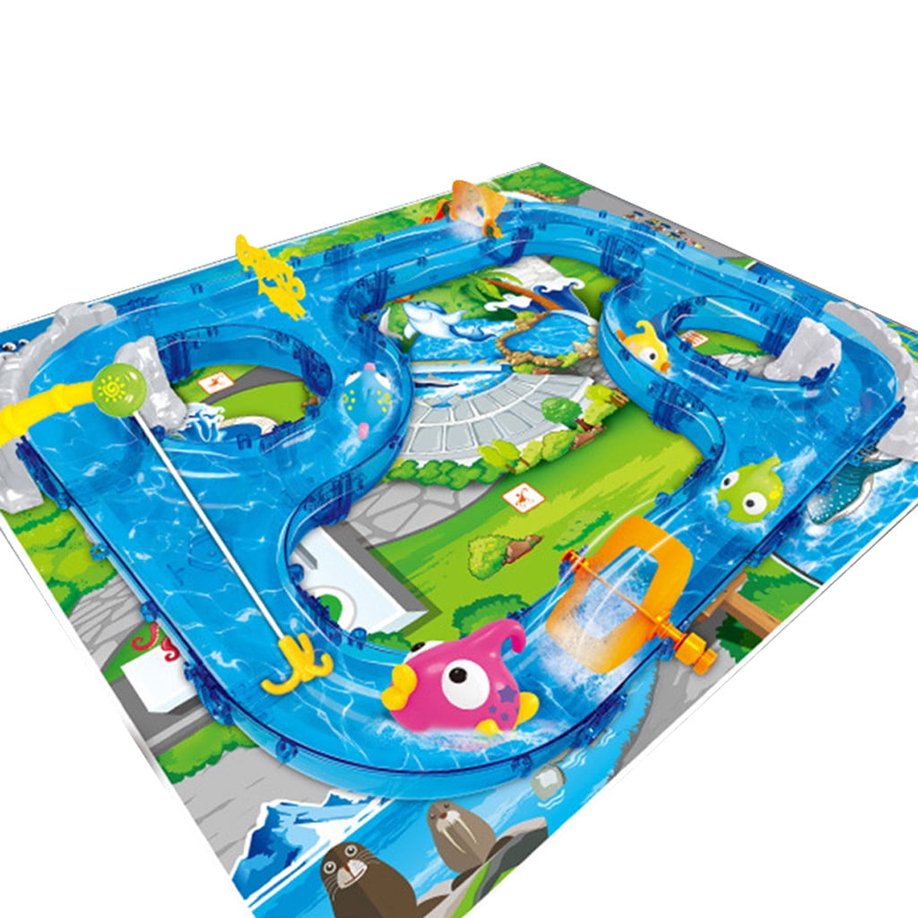 floating race track bath toy