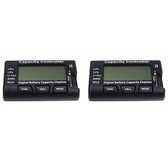 2X Probador del Controlador de Capacidad del Equilibrador de Batería CellMeter-7 LiPo LiFe Li-Fe Li-Ion NiMH Nicd Comprobador Digital