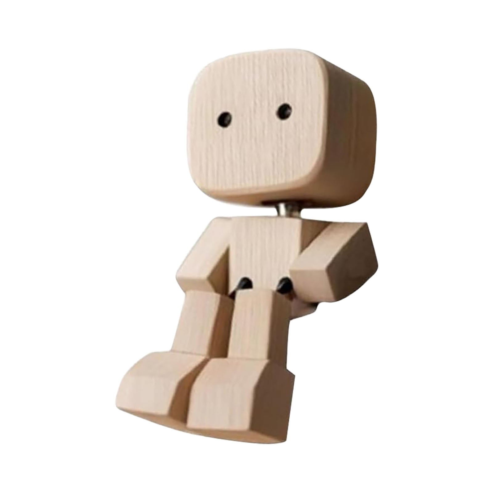 Figurine Homme En Bois Secoué Magnétique - Décoration Amusante Voiture Et Bureau, Idée Cadeau Originale