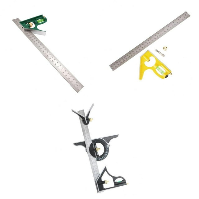 de Regla de ángulo Cuadrado de Prueba de Combinación Ajustable Universal de 3 Piezas de 12 ''