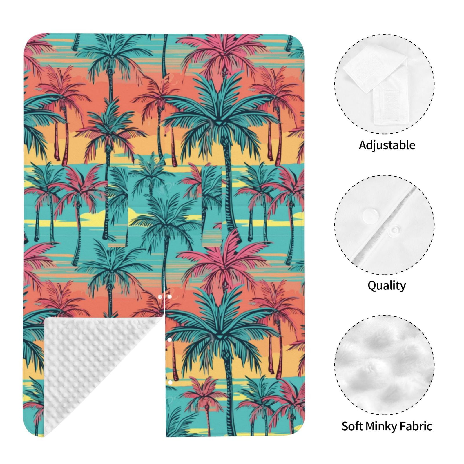 Naloa Hawaii Palms Baby Car Seat Cover, Breathable Baby Carrier Cover, Multiuse Baby Carrier Cover & Nursing Breastfeeding Cover