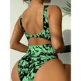 thumbnail image 4 of WREESH Womens One Piece Swimsuits Print Swimwear Slim Swimsuit Bikini Straped Swimsuits Sleeveless Bathing Suits Green, 4 of 9