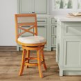 thumbnail image 2 of DTY Indoor Living Meeker 24" Counter Height X-Back Swivel Stool, Natural, Beige Fabric, 2 of 11
