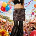 thumbnail image 2 of Carnival Tassel Skirt for Women Loose Half Sequins Mini Skirt Multicolor Free Size, 2 of 9