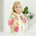 thumbnail image 6 of NAISIBABY Girls Fleece Jacket 6T, Hooded Cute Thermal Lined Full Zipper Winter Tie-Dye Fashion Coat Multicolor (2-8T), 6 of 9