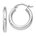 thumbnail image 3 of 925 Sterling Silver Rhodium-plated 3mm Round Hoop Earrings, 3 of 5