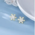 thumbnail image 3 of Sterling Silver CZ Snowflake Earrings Stud for Women Teens Christmas Snowflake Stud Earrings Winter Holiday Earrings, 3 of 6