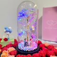 thumbnail image 1 of Pantalla de cristal con forma de flor eterna, rosa dorada, regalo de Tanabata, regalo de San Valentín, regalo de cumpleaños, adornos creativos navideños, 1 of 3