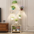 thumbnail image 3 of 8-Tier S-Shaped Plant Stand with Full-Spectrum Grow Lights, 62” Tall Indoor Plant Shelf with 3-Head Growing Lamps & Timer, MDF + Metal Flower Rack for Living Room Corner, 3 of 23
