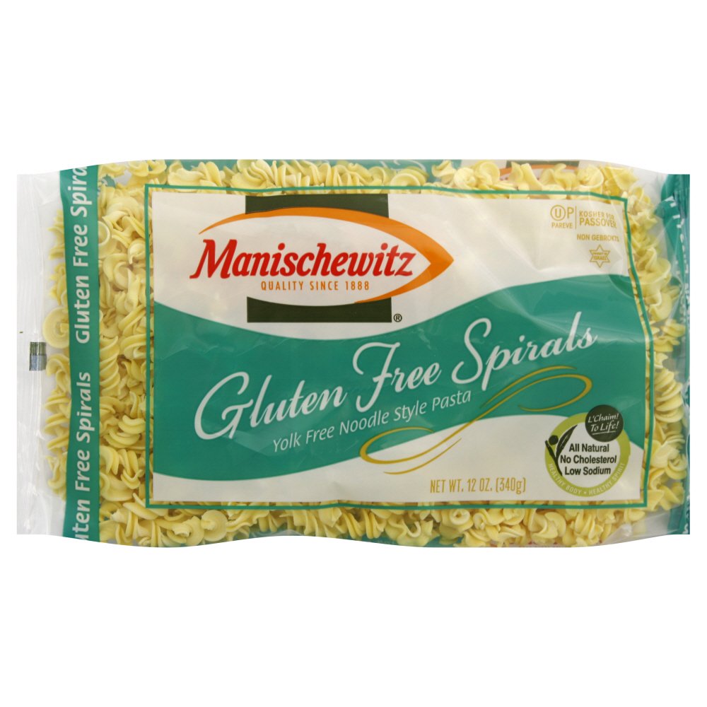 Manischewitz Gluten Free Yolk Free Noodle Style Pasta, Spirals, 12 Oz