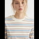 thumbnail image 4 of Sudadera de Rayas con Cuello Redondo para Mujer, Larga, Bloque de Color, Informal, Holgada, Deportiva Rosa M, 4 of 8