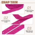 thumbnail image 3 of 3 Yard Snap Button Tape, Polyester Plastic Snap Button Trim, Sewing Press Stud Ribbon Replacement for DIY Craft Clothes Fabric Sewing, Rose Red, 3 of 7