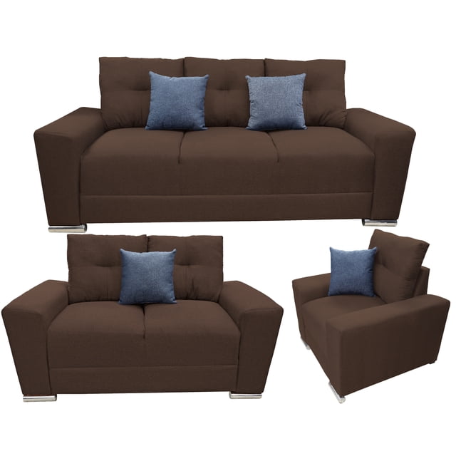Sala Modular 3-2-1 El Bazar Store Chocolate Sofa Love Seat Sillon