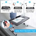 thumbnail image 5 of Adjustable Laptop Desk Table for Bed, Foldable Computer Stand Large Size Tiltable Notebook Tray with Cooling Fan for Sofa Couch Floor (Walnut), 5 of 7