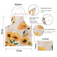 thumbnail image 7 of Newspaper Text Sunflower Pattern Apron-Garden Aprons for Women with Pockets-Cotton Linen Waterproof Kitchen Cooking Gardening Aprons Adjustable for Kitchen,Cooking,BBQ and Salon 33x27 Inch, 7 of 7