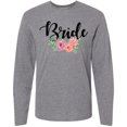 thumbnail image 3 of Inktastic Bride with Flower Illustration Long Sleeve T-Shirt, 3 of 5