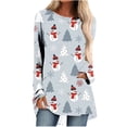 thumbnail image 2 of Pntutb Mujeres Casual Manga Larga Cuello Redondo tops Blusa Suelta Navidad Impreso Camisas Pntutb Pntutb-3729, 2 of 5