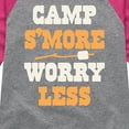 thumbnail image 3 of Instant Message - Camp Smore Worry Less - Toddler And Youth Girls Raglan Graphic T-Shirt, 3 of 6