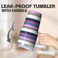 thumbnail image 5 of 20oz Travel Coffee Cup with Handle, Geometric Stainless Steel Double Wall Insulated Tumbler Leak Proof Includes Straw, 5 of 5