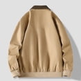 thumbnail image 4 of Mrmaere Turn Down Collar Corduroy Collar Casual Jacket Men Turn Down Collar Zip Up Lightweight Daily Wear Jacket Khaki XXXL, 4 of 9